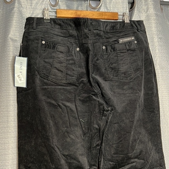 ANNE KLEIN BLACK VELVET LIKE SWING TIME PANTS Size 12 NWT - Picture 6 of 11